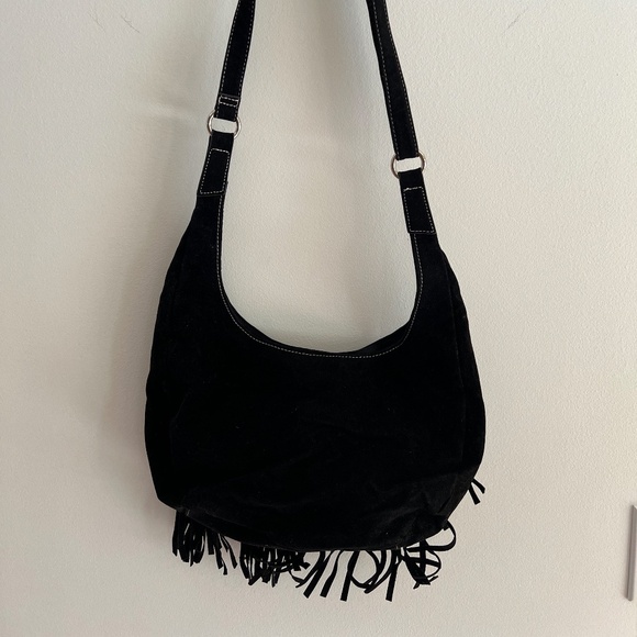 Handbags - Suede with Fringe Purse